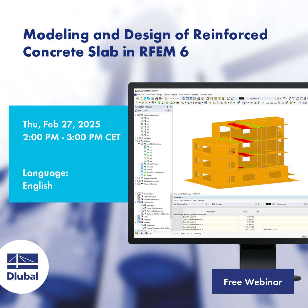 RFEM 6 中钢筋混凝土板的建模和设计