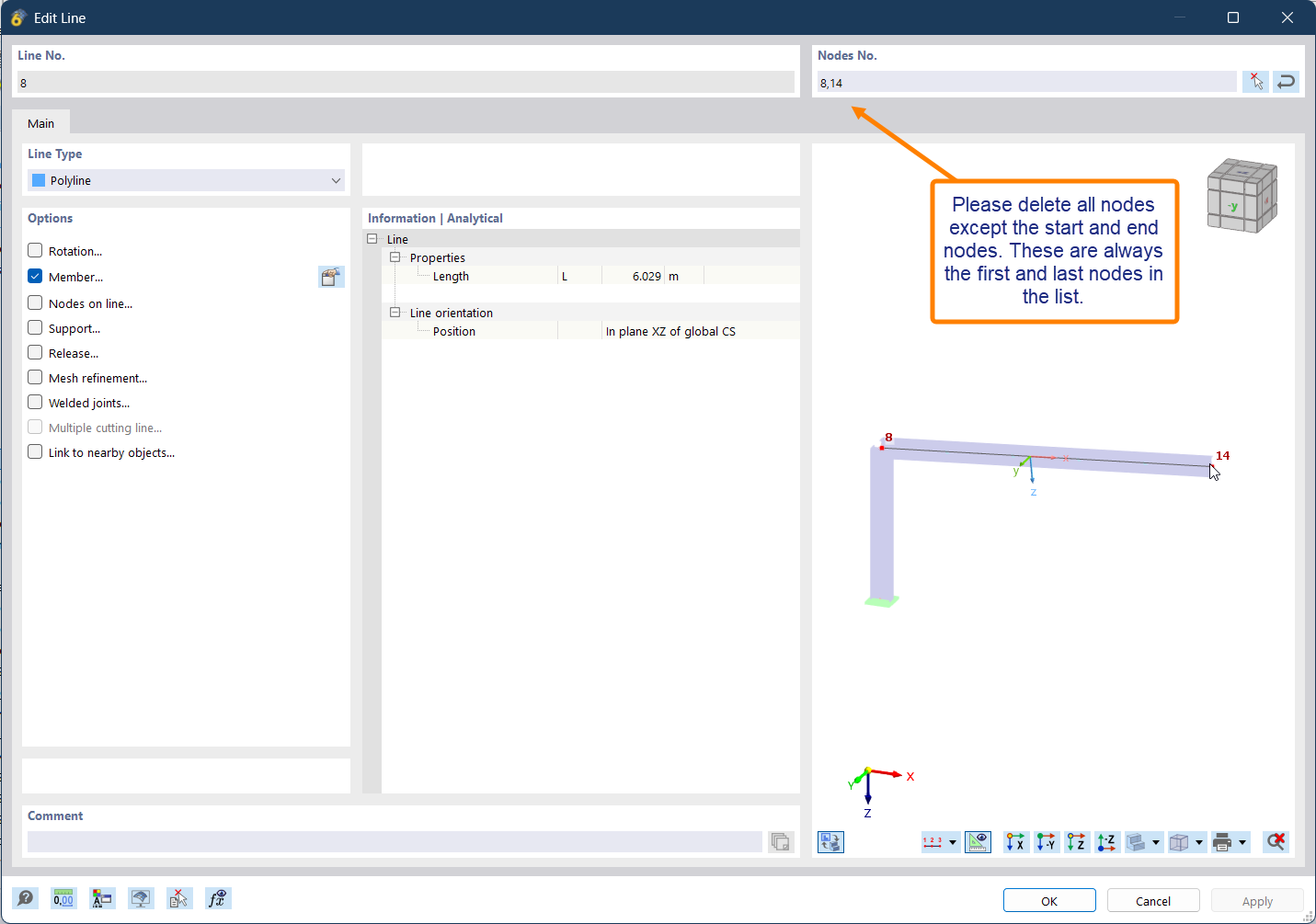 FAQ 005666 | 该图片展示了多个杆件合并为一个杆件，以及节点转换为杆端节点。