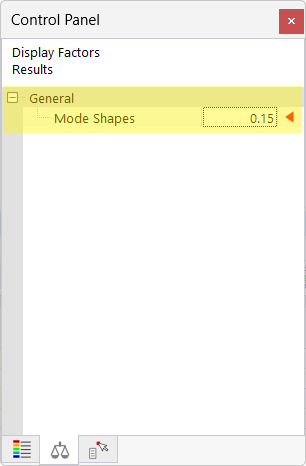 控制面板显示变形模态的放大倍率和精确结果