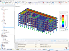 Verformung einer Holz-Beton-Struktur in einem Gebäude. Foto von © Jan Thoma, Blumer Lehmann
