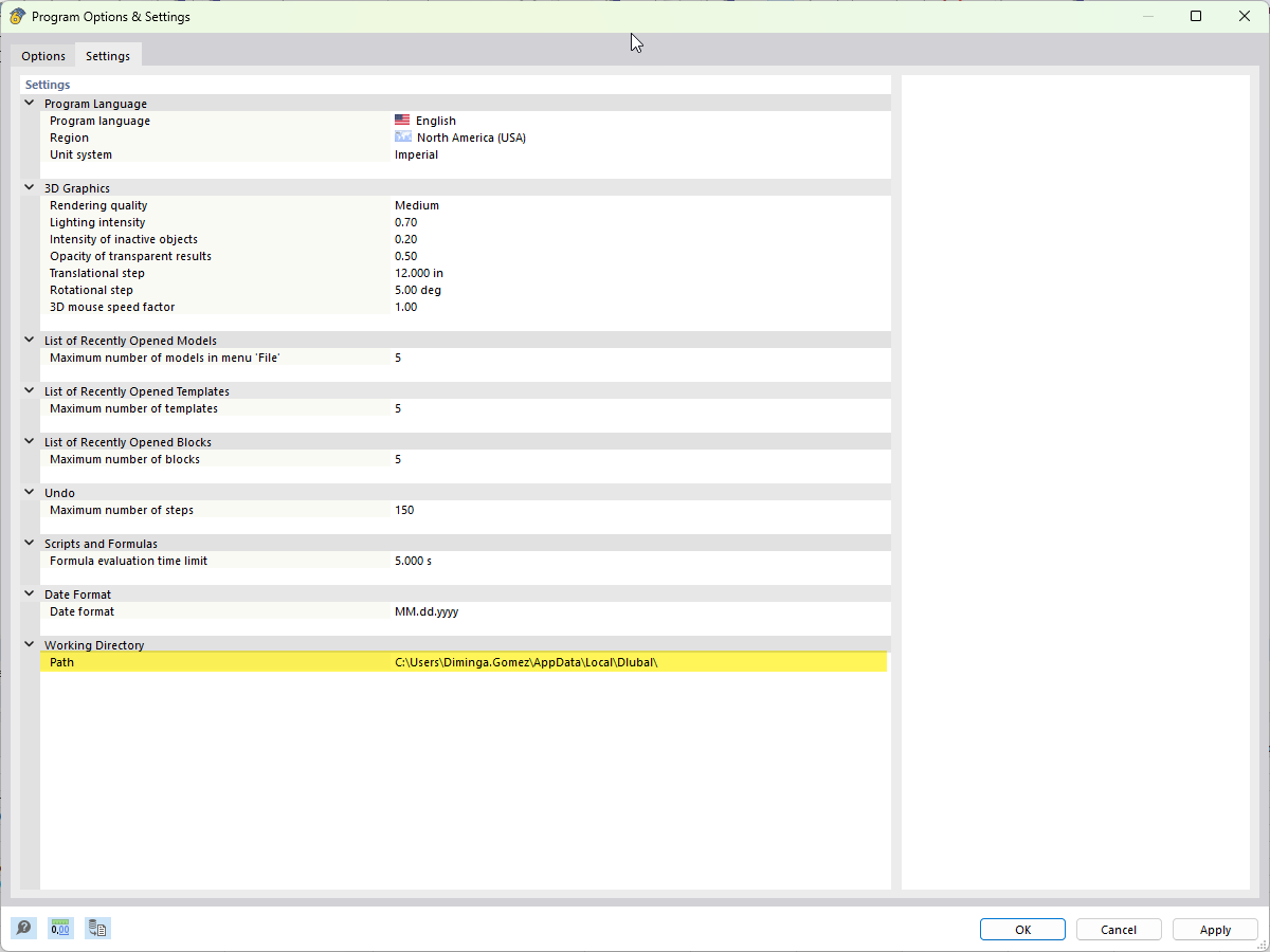 FAQ 005379 | 如何找到 RFEM 6、RSTAB 9 和 RSECTION 1 的工作目录？