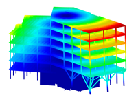RFEM 5 中办公室楼的变形动画 | © Arborescence