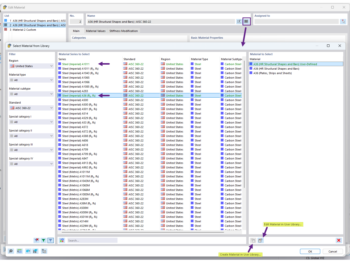 FAQ 005701 | 如何在 RFEM 6 中将自定义材料保存到材料库中？