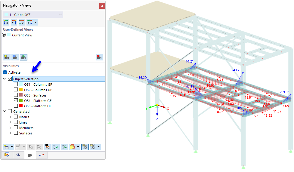 用于显示的对象选择
