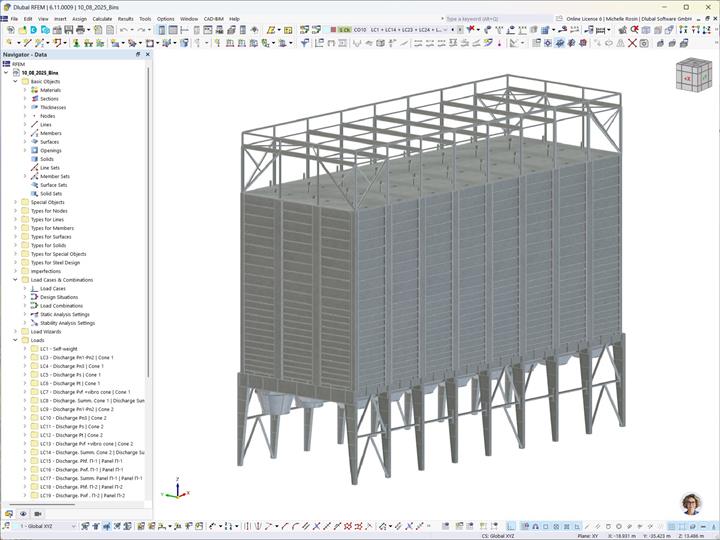 利用 RFEM 软件制作的料仓结构的 3D 可视化
