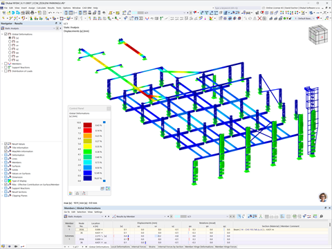 使用 RFEM 6 对布拉格 Westfield Černý Most 停车场的钢筋混凝土结构进行稳定性分析。