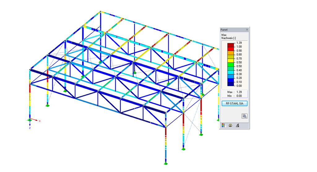 使用 RF-/STEEL NTC-RCDF 模块根据墨西哥 NTC-RCDF 标准进行钢构件设计验算。