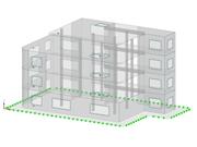 根据 ASCE 7-22 标准使用反应谱法进行地震荷载作用分析的混凝土建筑模型。