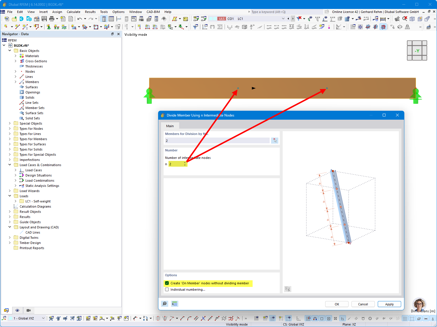 插入“杆上的节点”