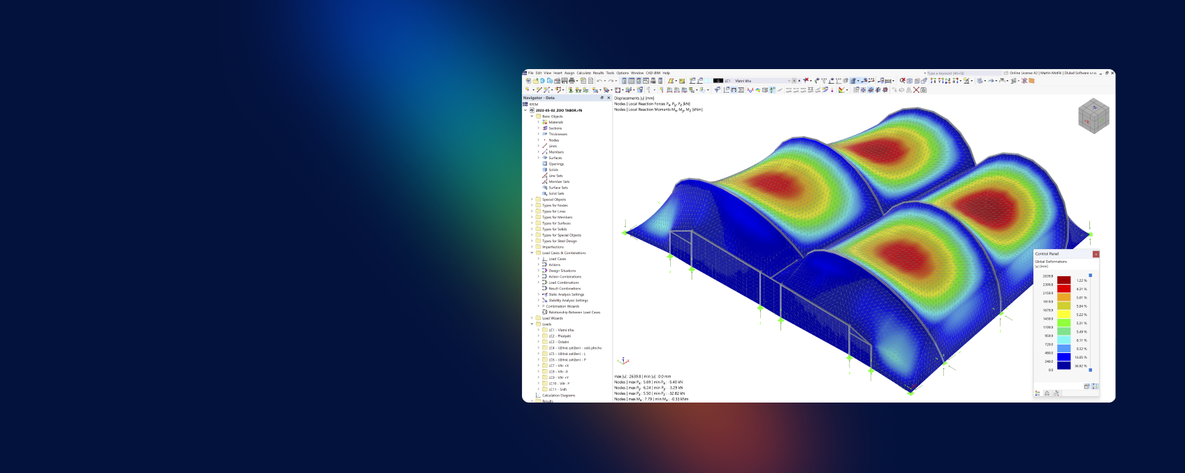 使用 RFEM 软件创建的塔博尔动物园 CITES 救援中心展馆结构三维模型。