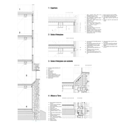 罗切特城堡的剖面图，展示了建筑改造和修复元素。