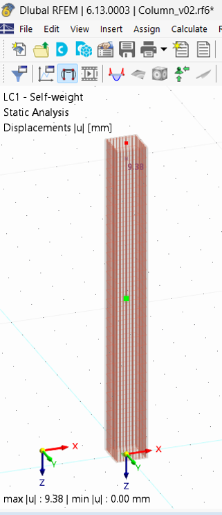 RFEM 分析显示组合柱行为及配筋对变形分量的影响